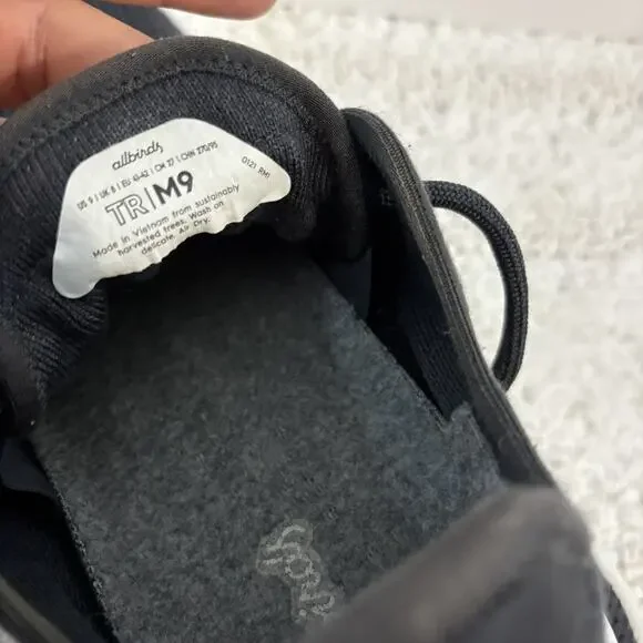 ALLBIRDS Men's Tree Runners Graphite Dark Black Size US 9 Running Sneakers - Picture 10 of 10